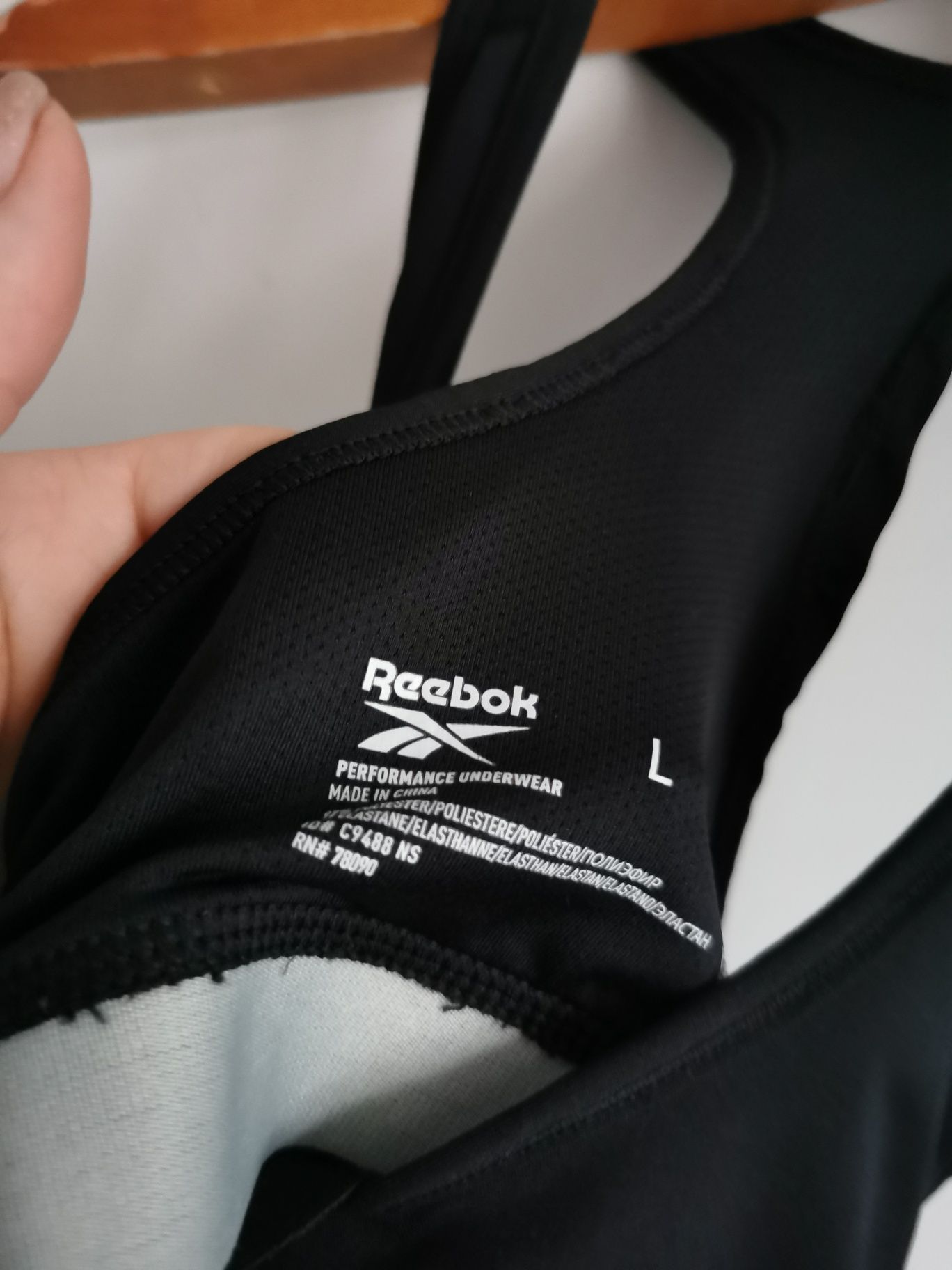 Reebok top biustonosz sportowy logowany damski L