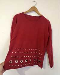 Czerwony sweterek 38 M