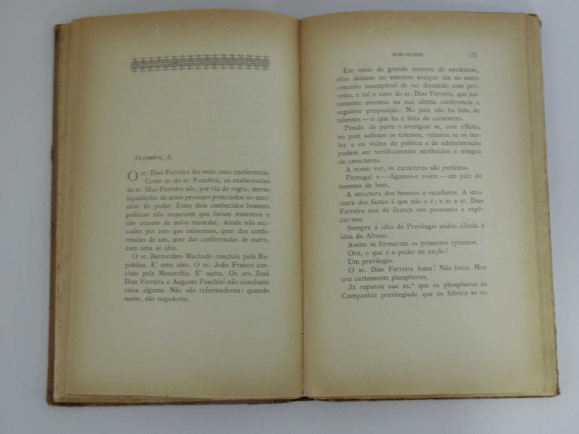 Antigo Livro Bom-Humor, 1ª Edição, João Chagas, 1905