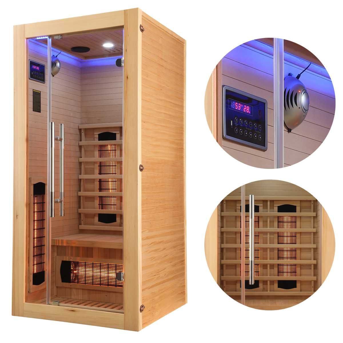 SAUNA NA PODCZERWIEŃ INFRARED 1 osobowa wewnętrzna 90X90X190CM