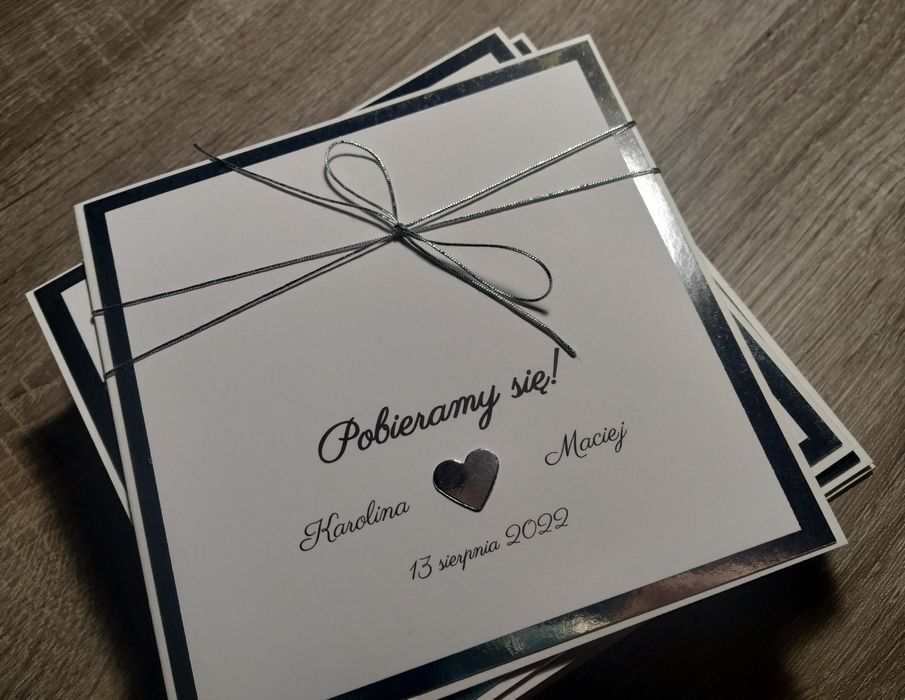 Zaproszenia ślubne papier lustrzany