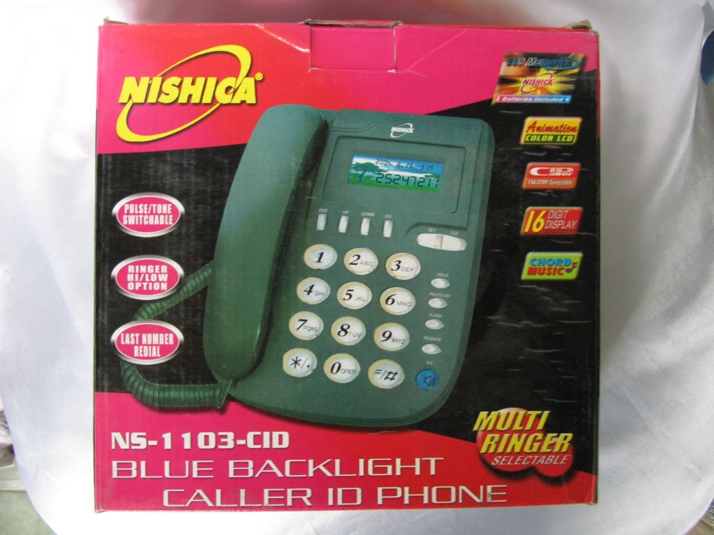 Телефон стационарный новый кнопочноый Nishica NS 1103, ЖКИ