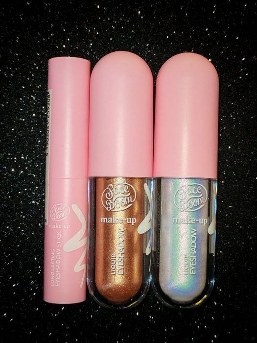 Zestaw kosmetyków Face Boom cień płynny cień w sztyfcie brokatowy