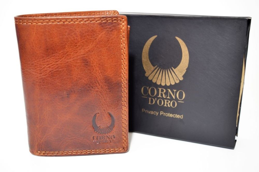 Portfel skórzany męski CORNO D’ORO brązowy CD32010NC