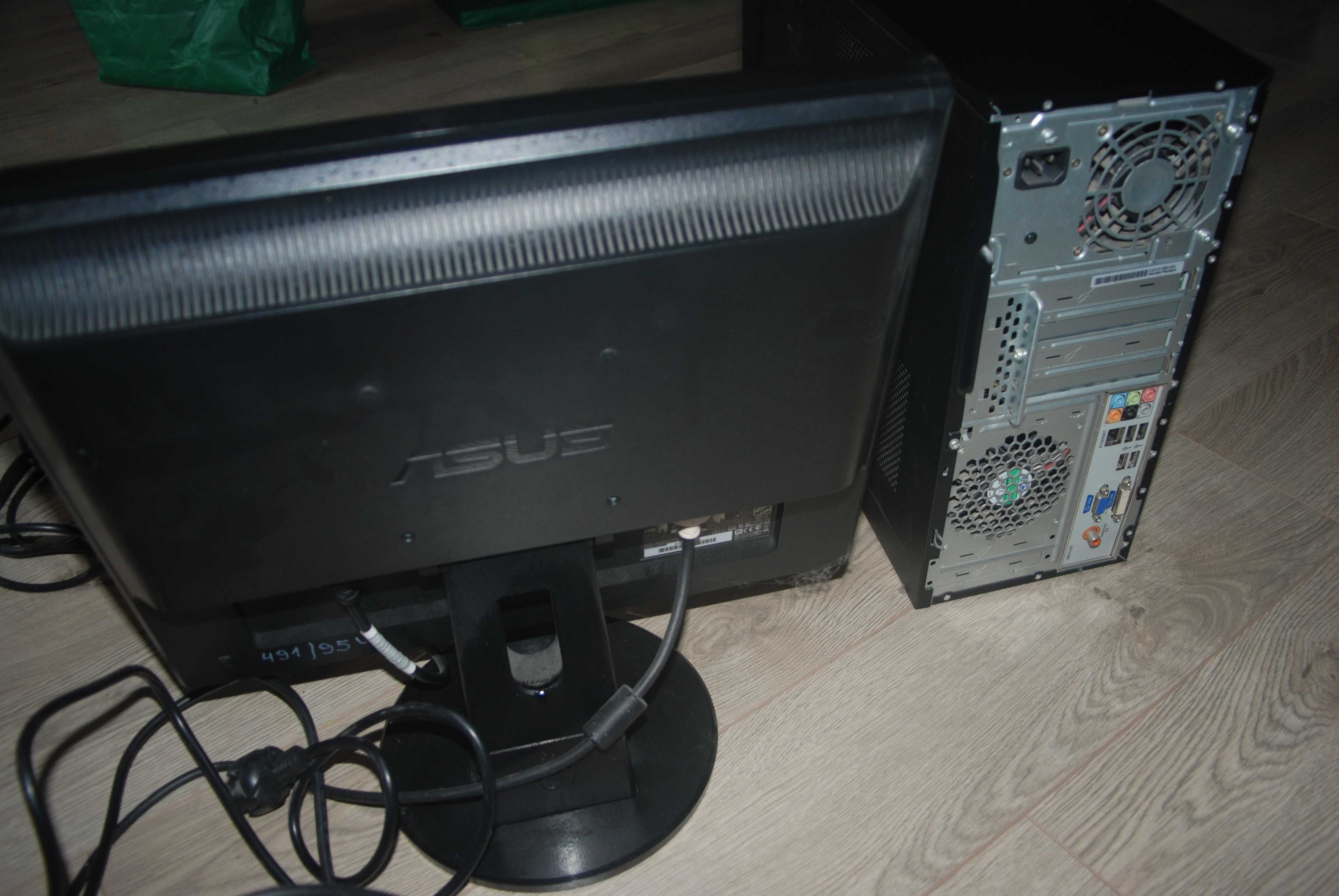 Komputer stacjonarny HP, stabilizator, monitor Asus