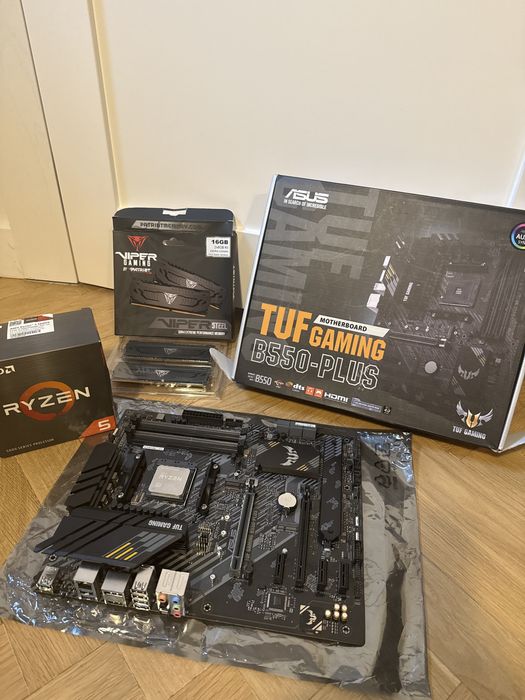 Ryzen 5600X Box + Cooler + TUF B550 + 16GB DDR4 Viper Steel 3200 MHz