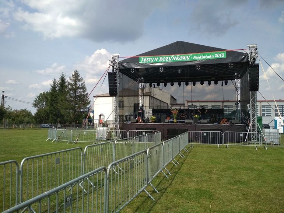 Wynajem scen i barierek ochronnych, nagłośnienie, scena mobilna