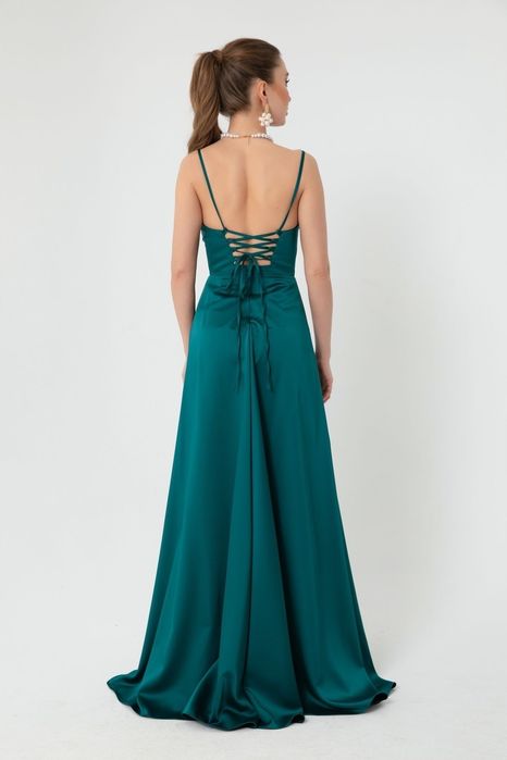 Lafaba 36 S Sukienka Maxi Satynowa Wieczorowa H16825