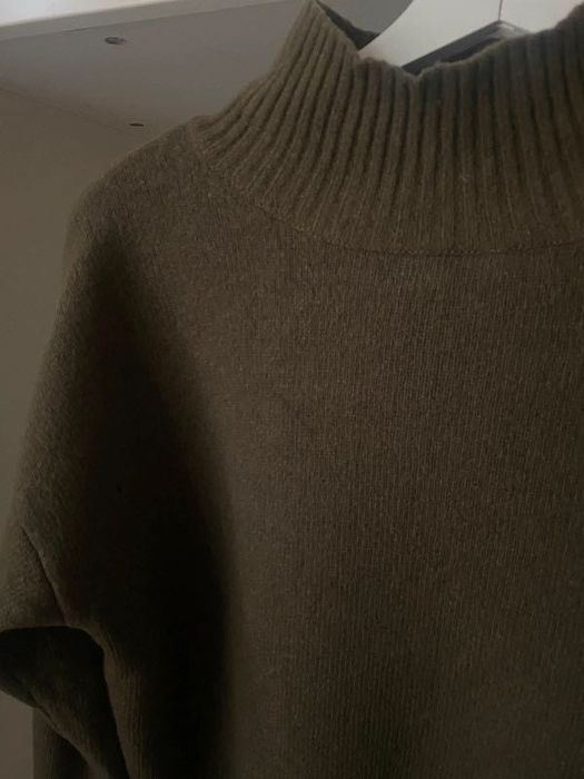 Golf khaki zielony kaszmir wełna M wool Hallhuber germany