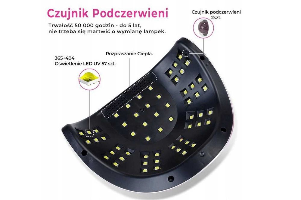 PROFESJONALNA Lampa do Paznokci żeli hybryd UV LED 256W Wysyłka 0zł