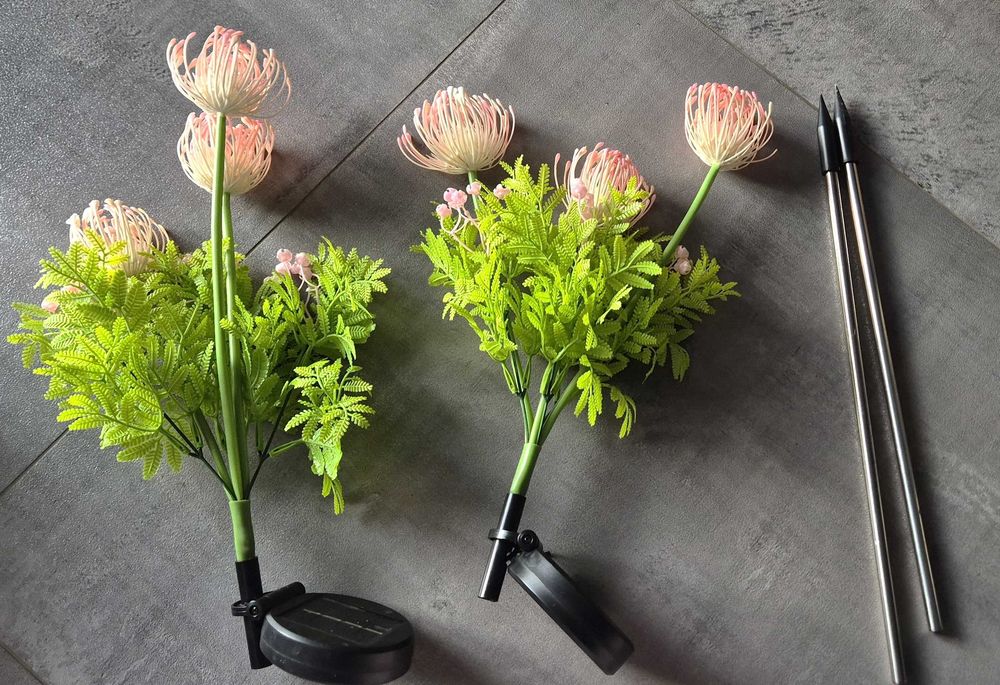 Joysing solarne lampy kwiatowe na zewnątrz do ogrodu 2 szt. lamp