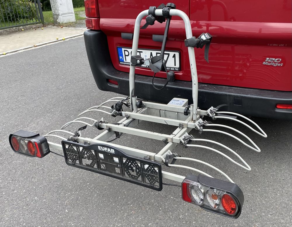 Eufab bagażnik rowerowy na hak dla 4 rowerów elektryków