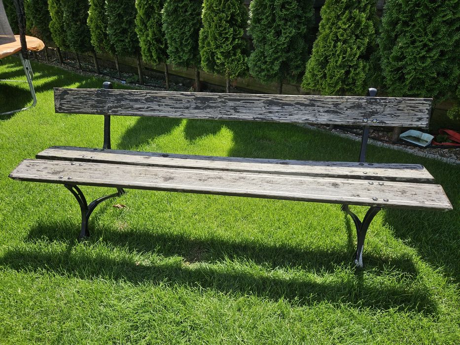 Ławka ogrodowa nogi aluminiowe do odmalowania 200cm szerokości