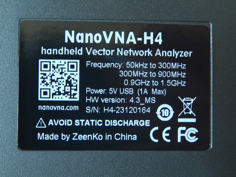 NanoVNA- H4  Векторный анализатор 10 кГц ~ 1,5 ГГц.  V4.3