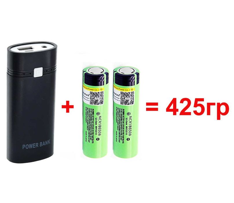 Корпус PowerBank 6500mah фонарик повербанк 18650 USB microUSB