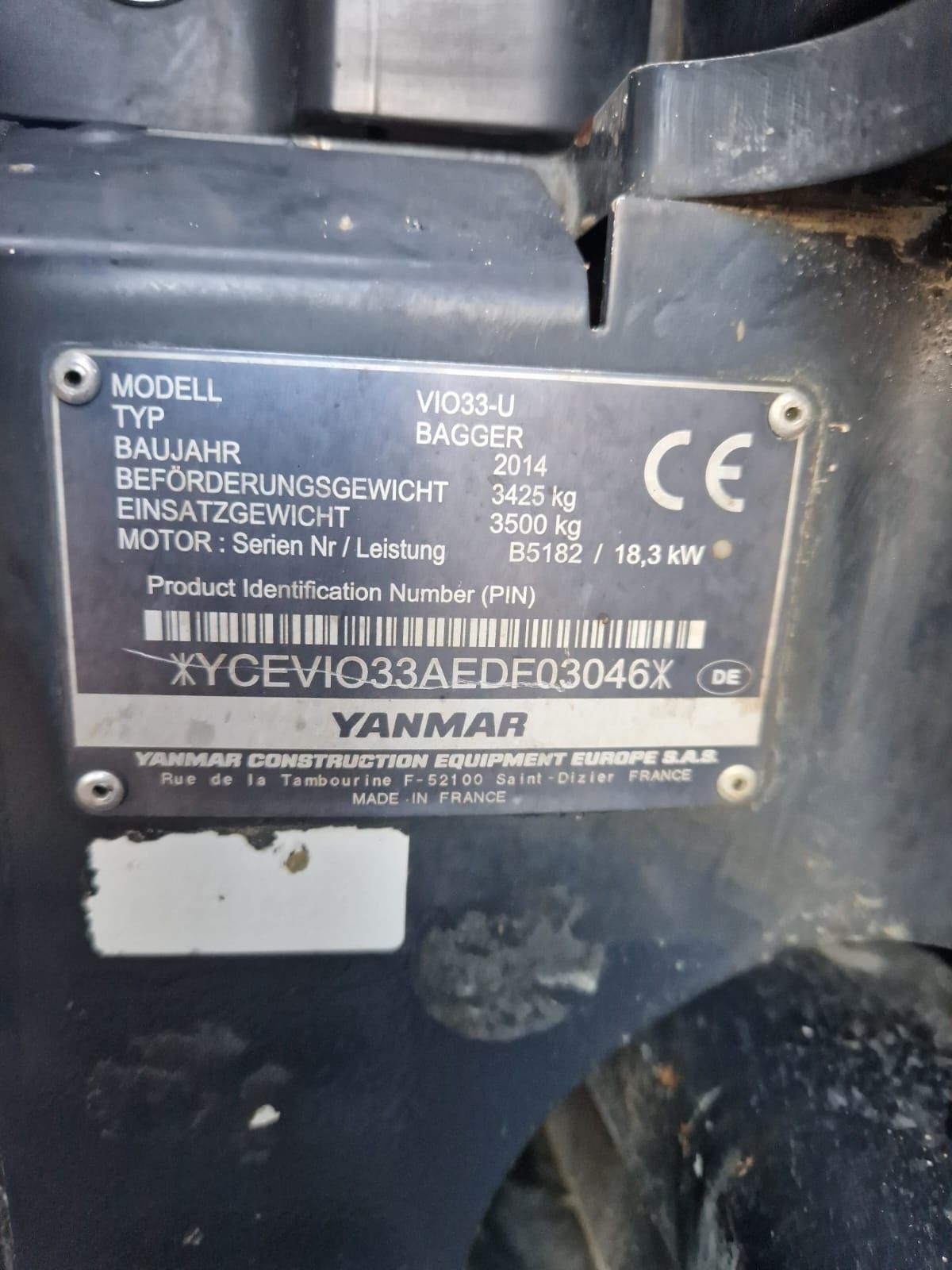 Minikoparka Yanmar Vio 33-U  rok 2014