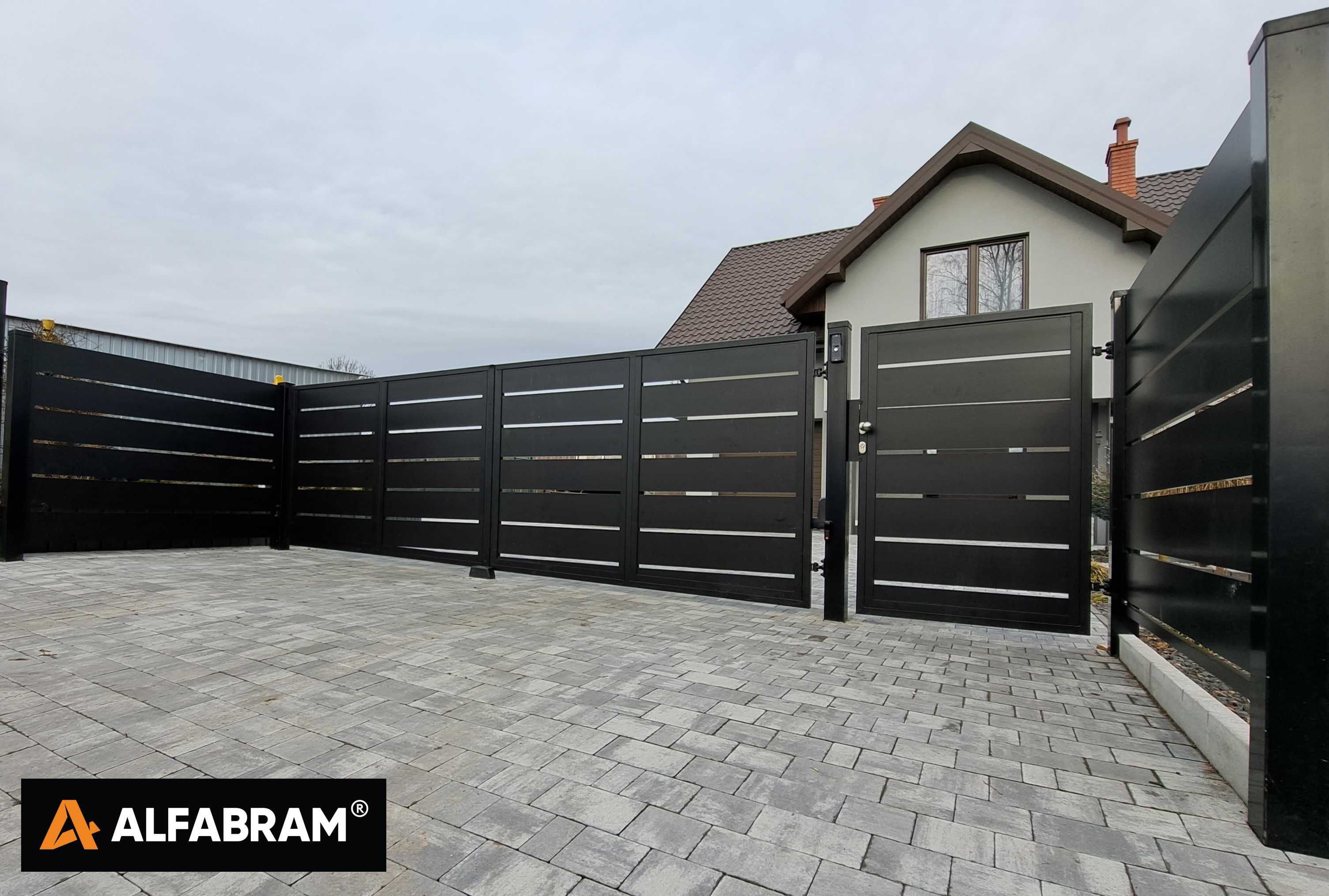 Brama przesuwna aluminium drewnopodobna #Producent na wymiar !!