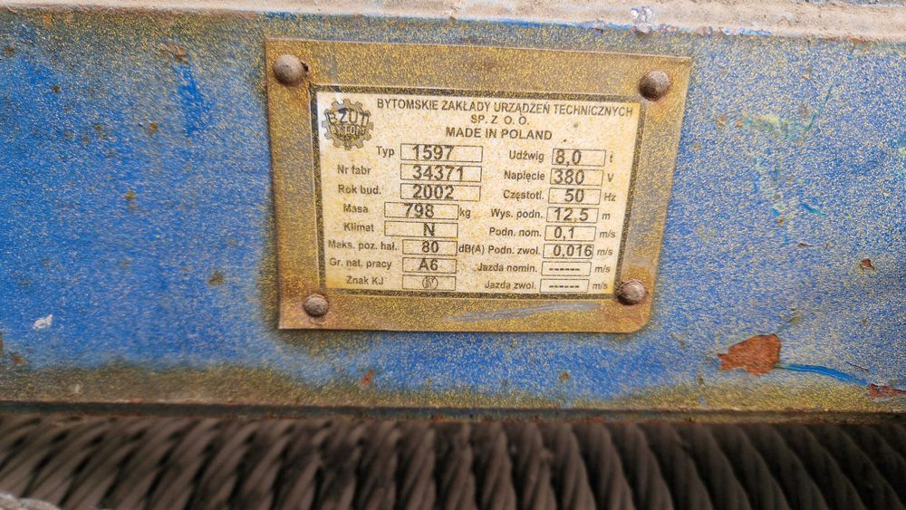 Wciągarka elektryczna do suwnicy 8 ton