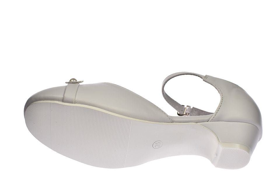 Buty komunijne białe balerinki dziewczęce na obcasie  61/24 roz. 33