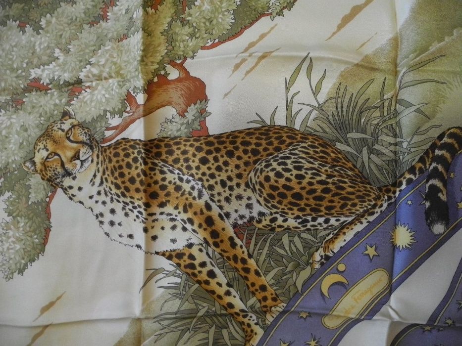 Платок Salvatore Ferragamo (Леопард) оригинал шелк Италия 82Х86 см