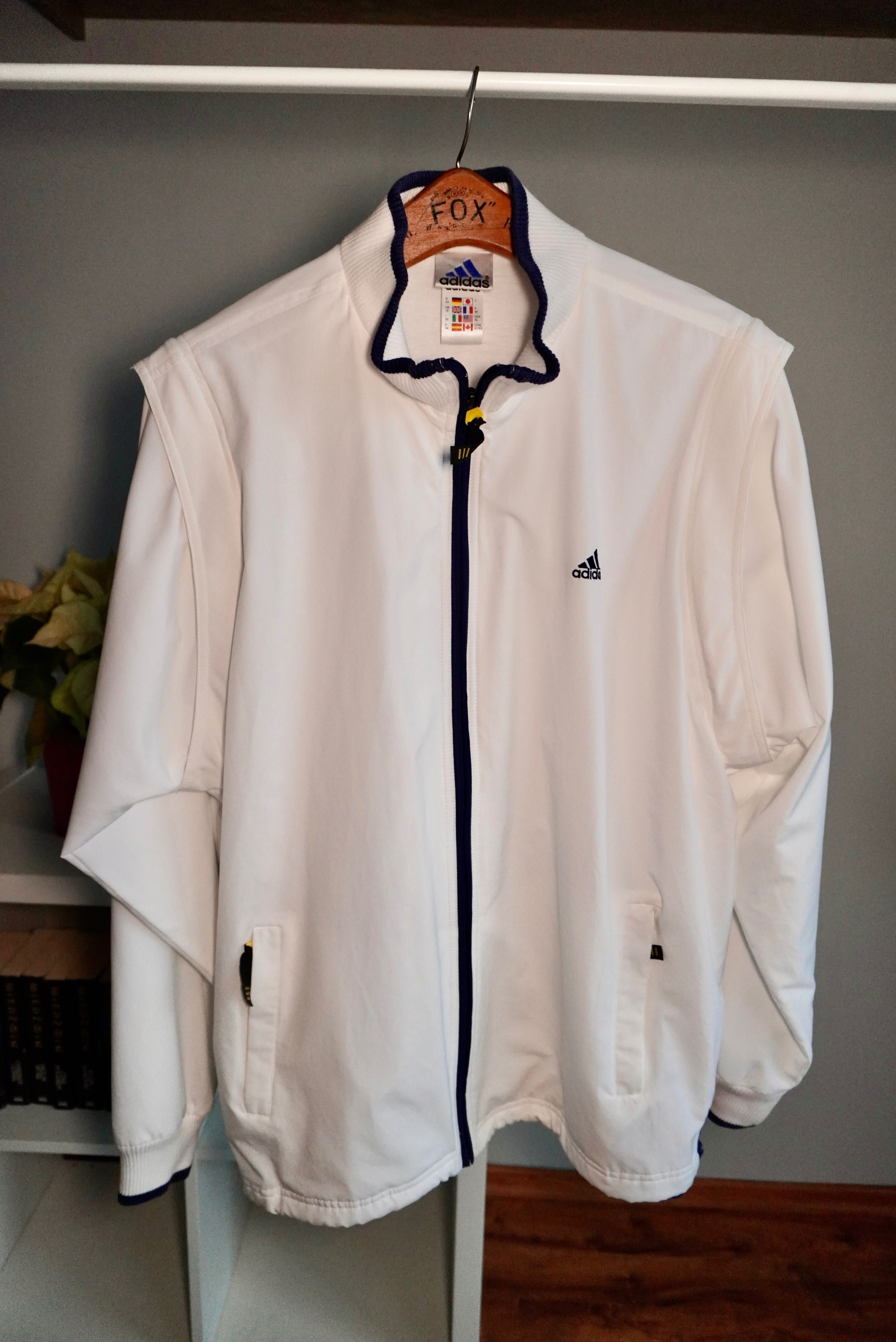 Adidas 2 w 1 vintage y2k 90s kurtka biała męska xL lata 80