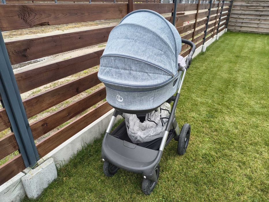 Wózek gondola Stokke Trailz + folia przeciwdeszczowa