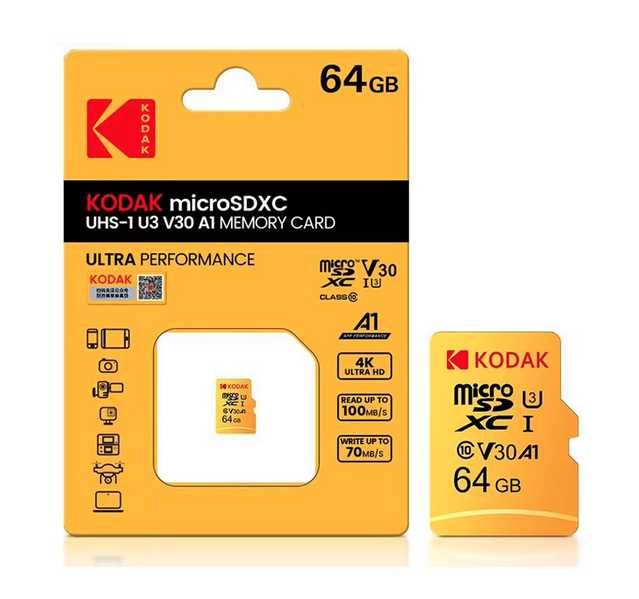 Karta pamięci KODAK 128GB micro SDXC szybka  i niezawodna