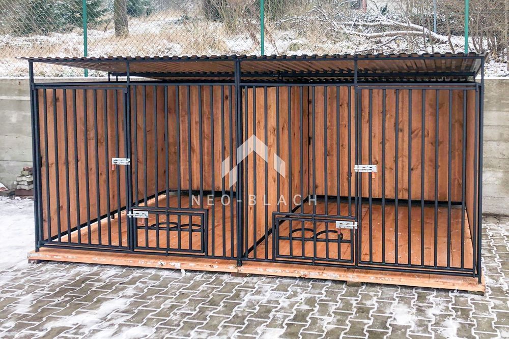 Kojec Dla Psów 4X2 Podłoga Uchwyt Na Miski Drewniane Ściany Nb162