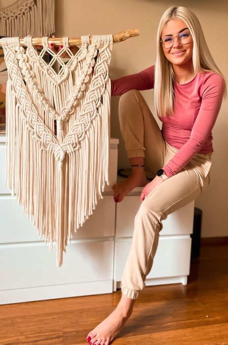 Makrama XXL Rebecca, dekoracja ścienna, dekoracja boho na ścianę