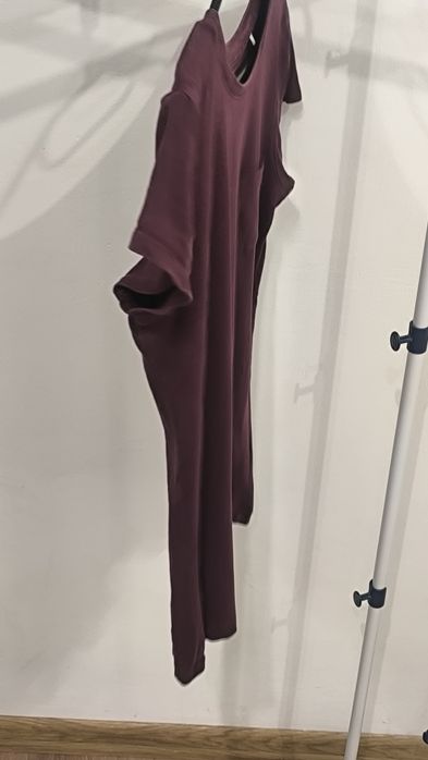 Bawełniana Koszulka Burgundowa z kieszonką rozmiar M