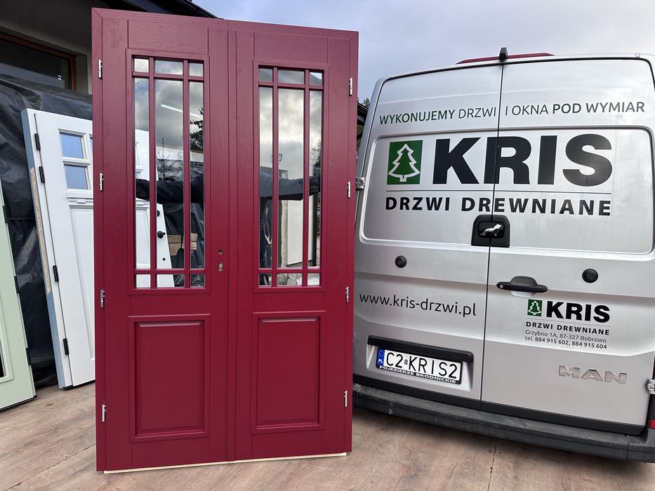 Drzwi wewnętrzne drewniane dwuskrzydłowe montaż cała Polska na wymiar