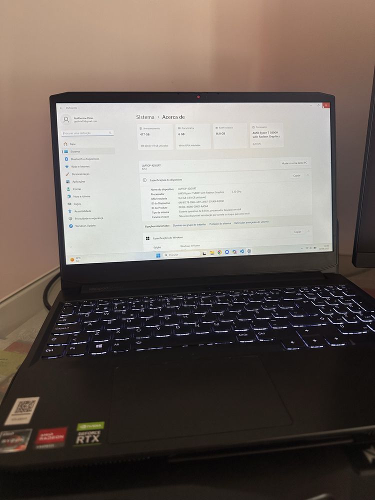 Lenovo Ideapad Gaming 3 - Usado Como Novo