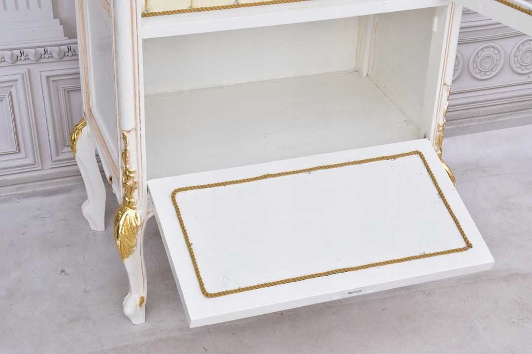 Duża Francuska Witryna – 100% Drewno – Creme – Gablota Serwantka