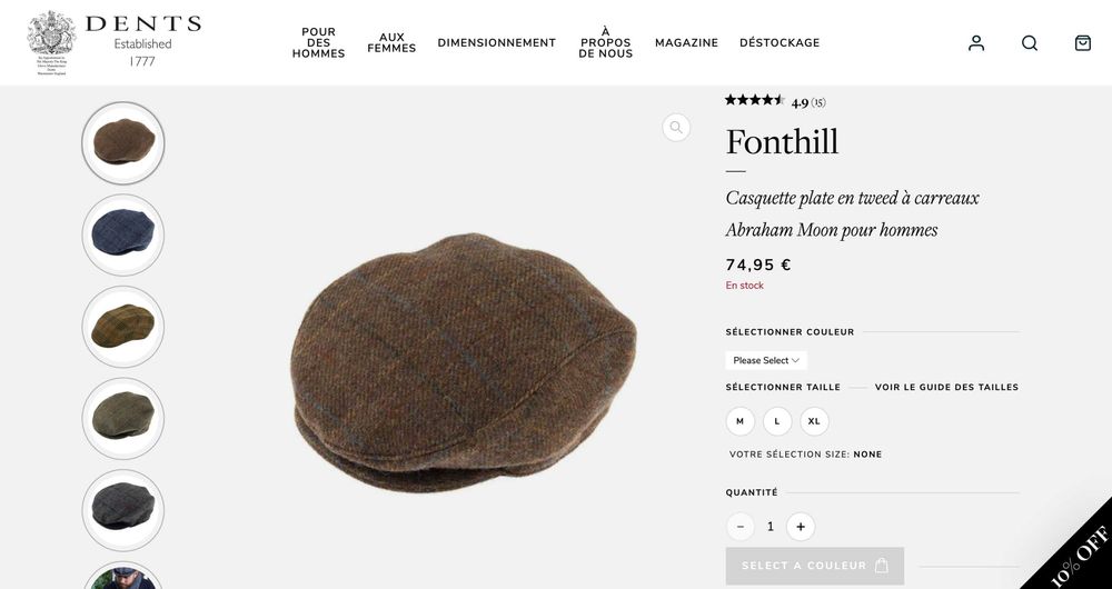 ТОРГ | Кепі Dents / Abraham Moon & Sons | Розмір L