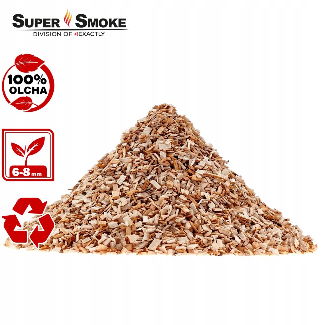 Zrębki Wędzarnicze Super Smoke OLCHA KL-08 (6-8mm) Medium 6 Litrów