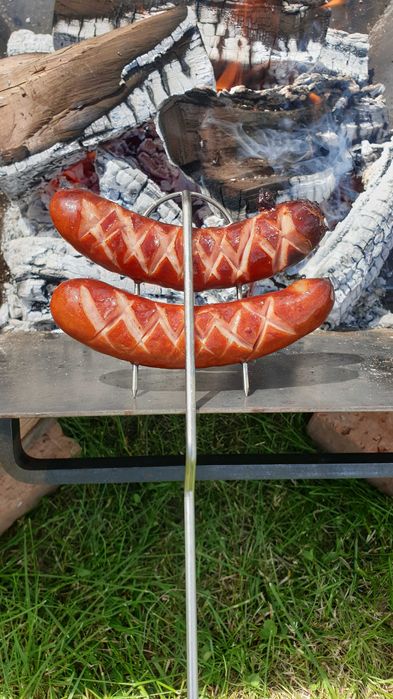 Kije na ognisko nierdzewne do grilla widełki do kiełbasy odwrócone -WO