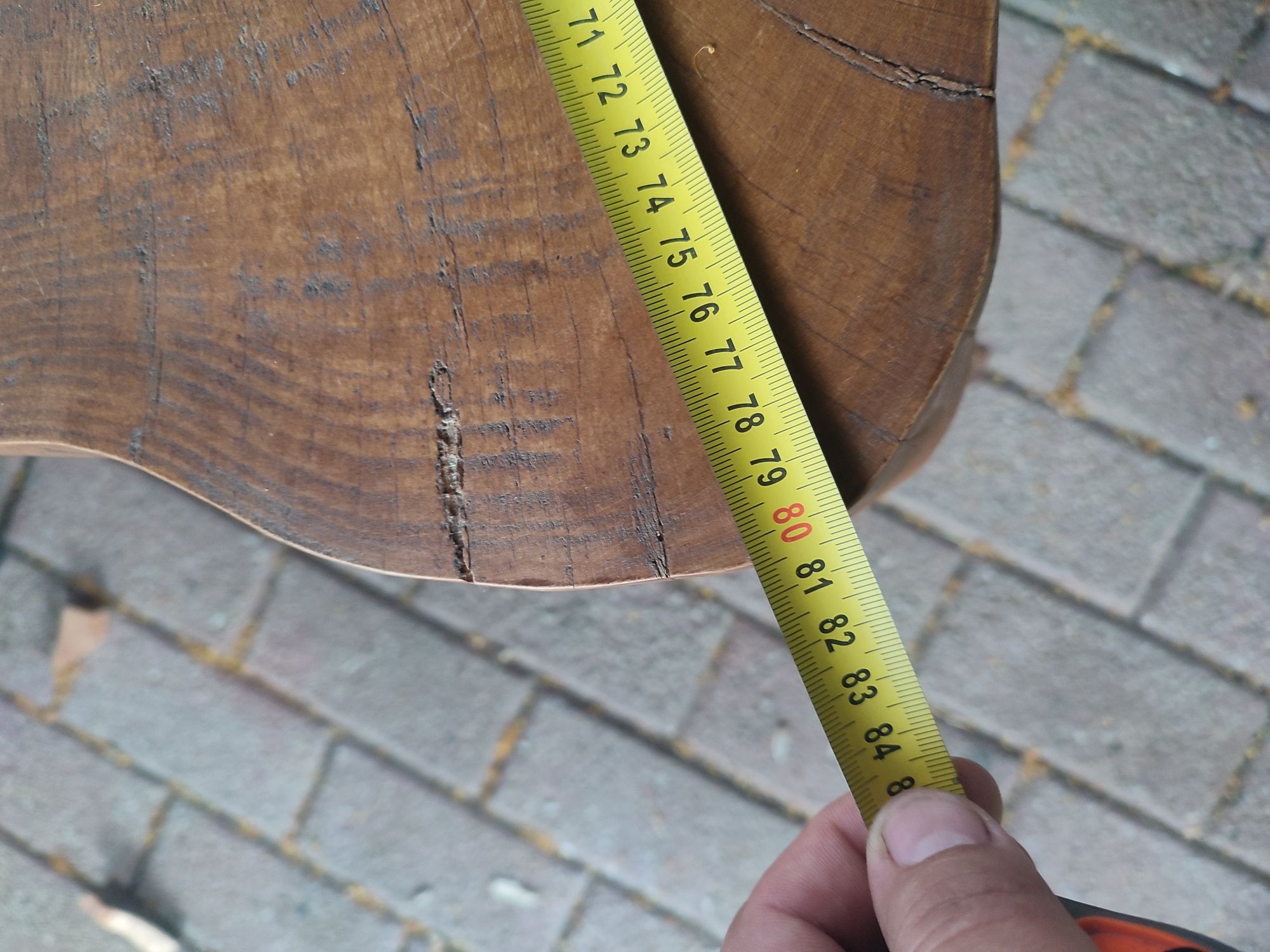 Stół stolik kawowy loft loftowy blat dębowy dąb krążek plaster drewna