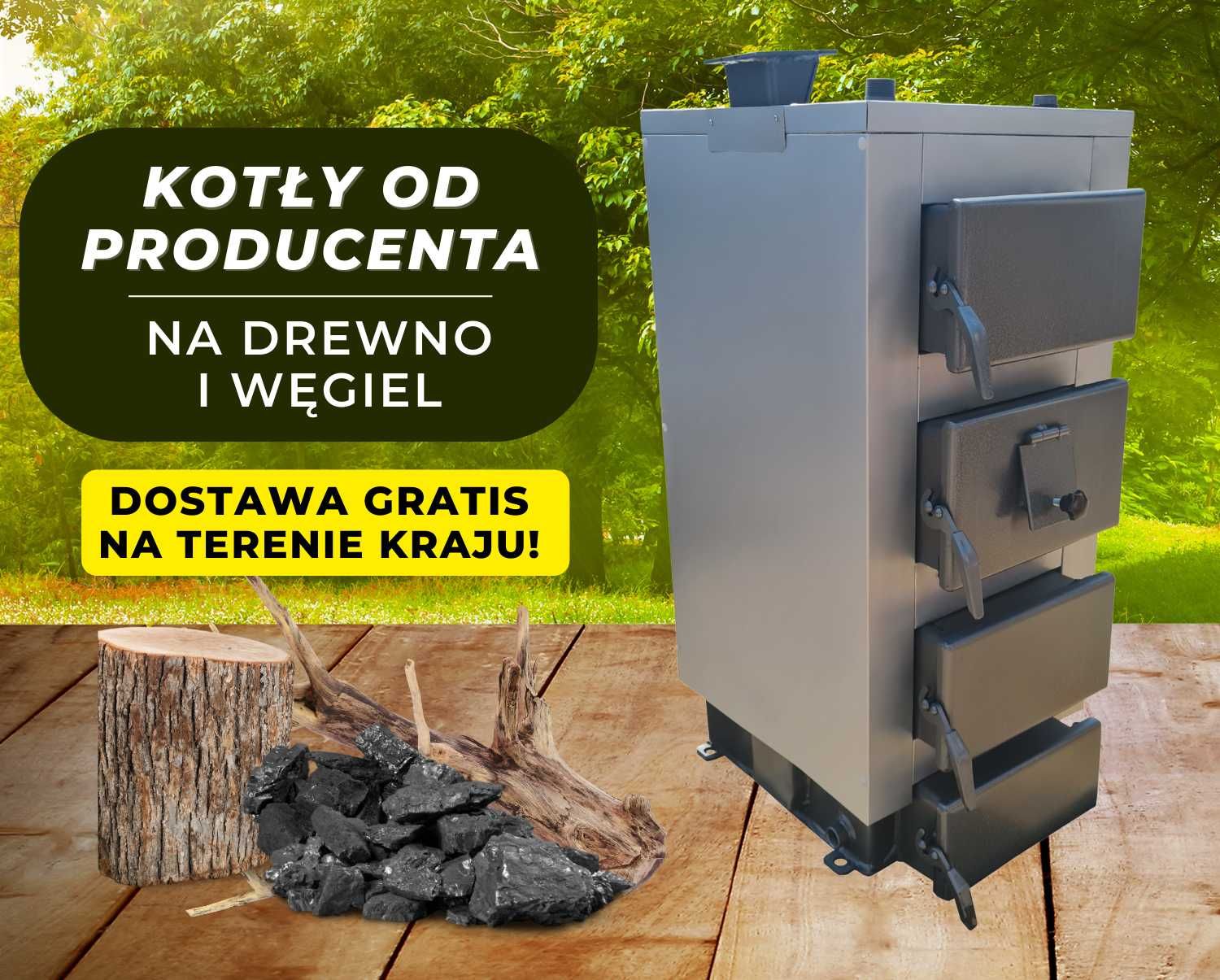 Ekologiczny Kocioł Piec 15 kW do 120 m2 drewno węgiel Producent