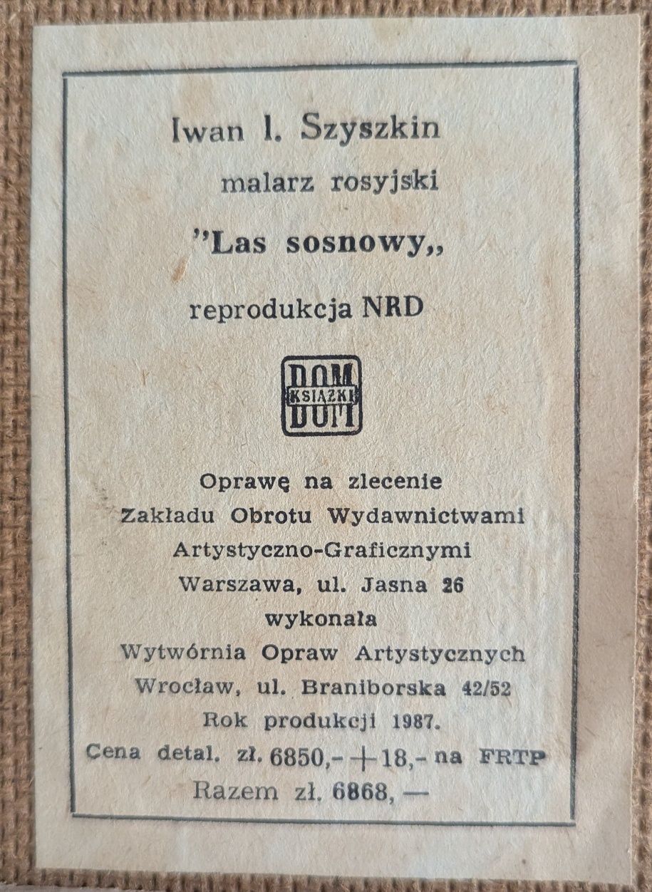 Obraz "Las sosnowy" Iwan Szyszkin