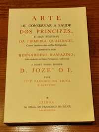 Livro Antigo Arte de conservar a Saude dos Principes - B. Ramazzini