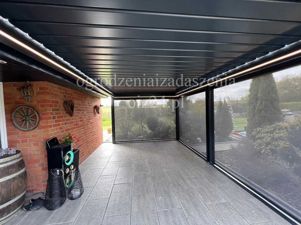 PROMOCJA ! ! Pergola Aluminiowa Lamele Zadaszenie Taras Led Transport