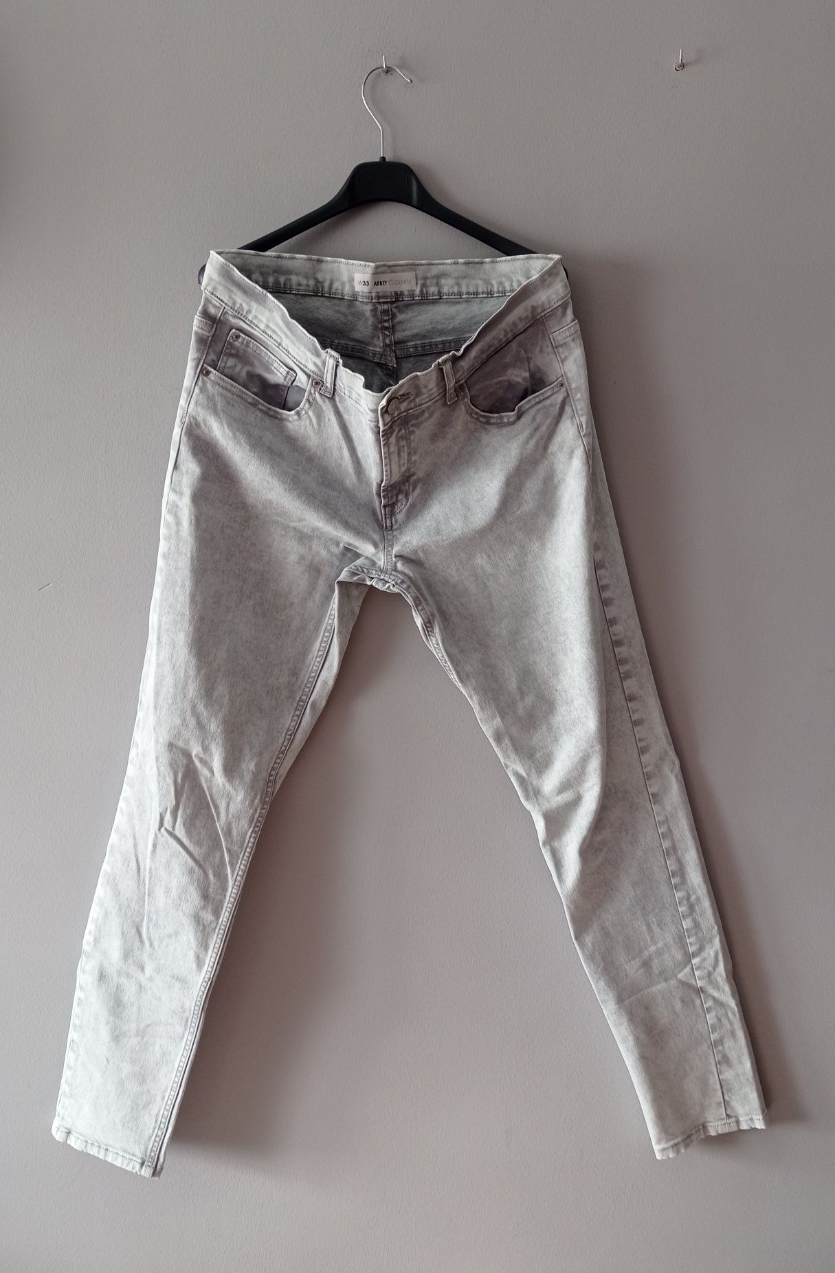 Białoszare spodnie Abbey Denim rozmiar W33