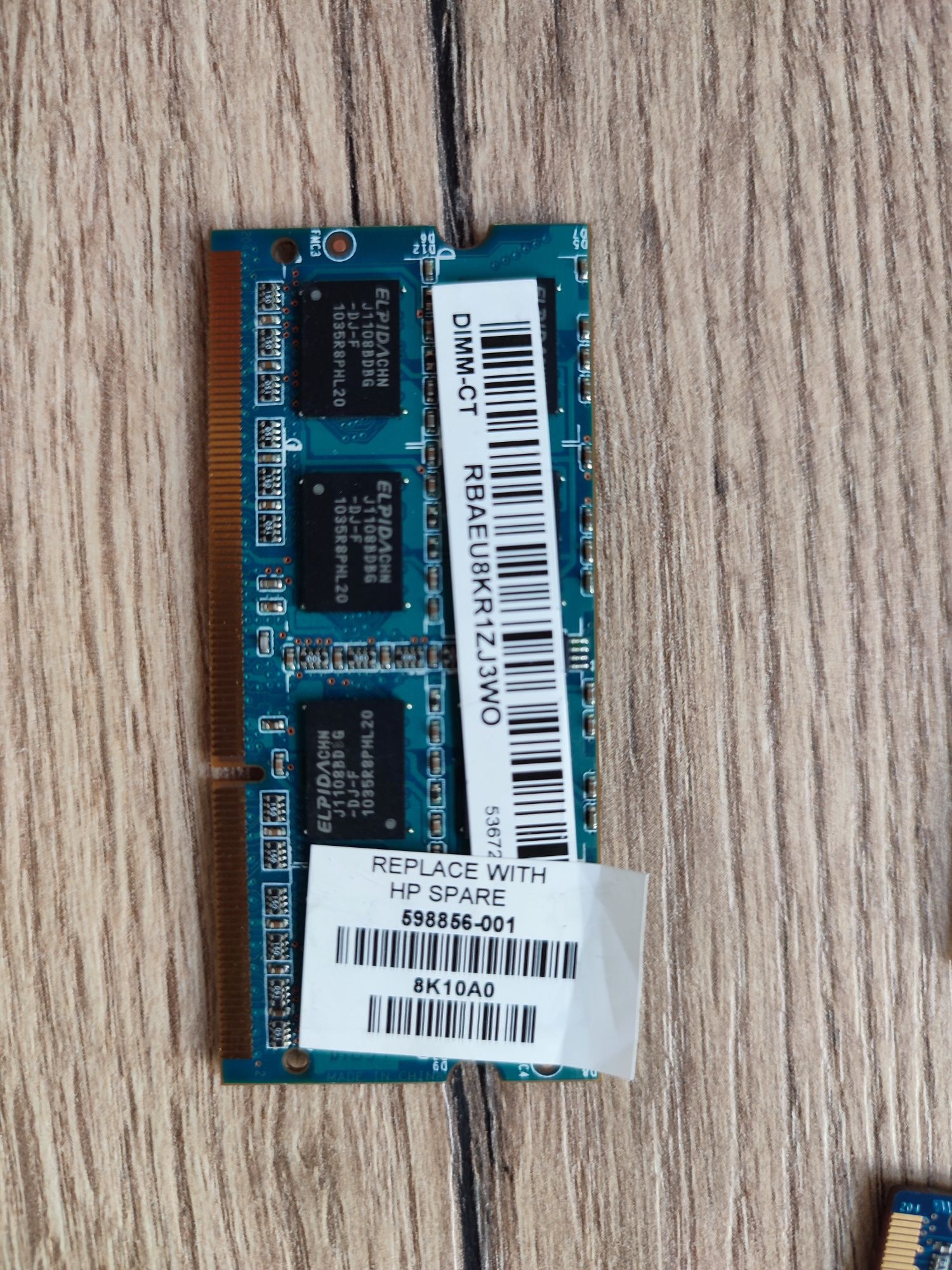 Ramaxel pamięć RAM DDR3 2GB 2rx8 pc3-10600s-999 hf kości elpida