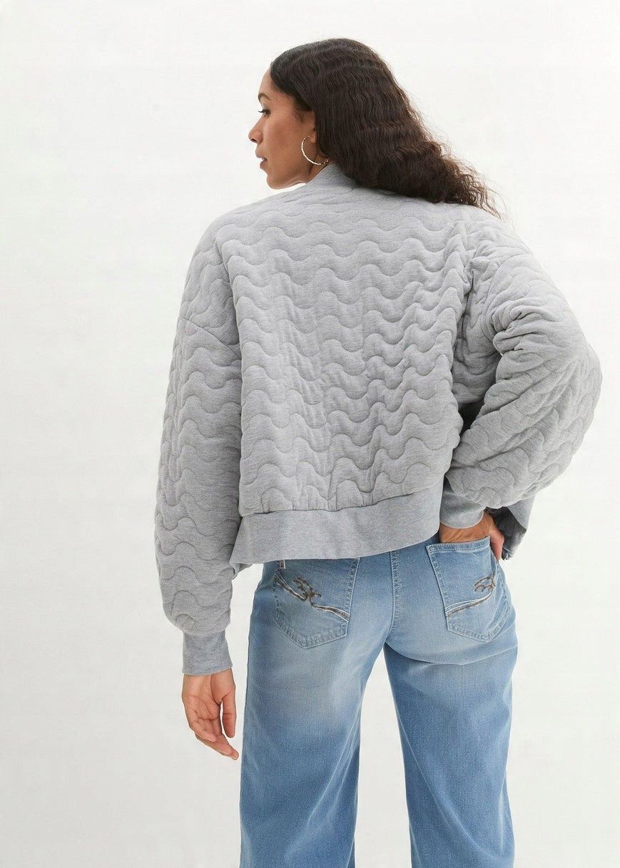B.P.C bluza pikowana bejsbolówka szara 44/46.