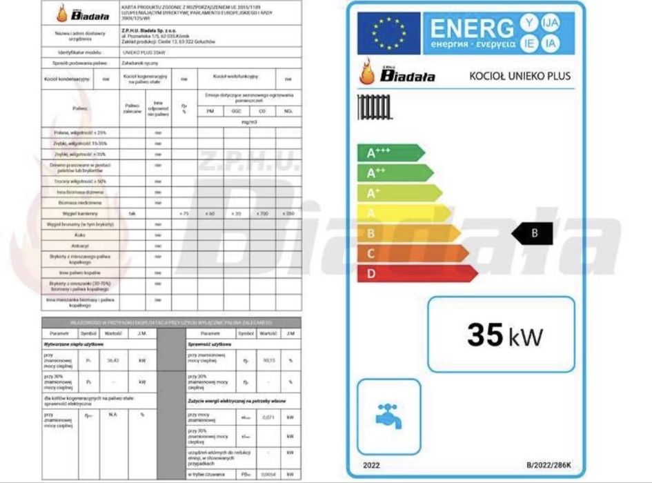 Kocioł Na drewno węgiel 35 kw do 300 m2 Dostawa0Zł Nadmuch Ruszt wodny