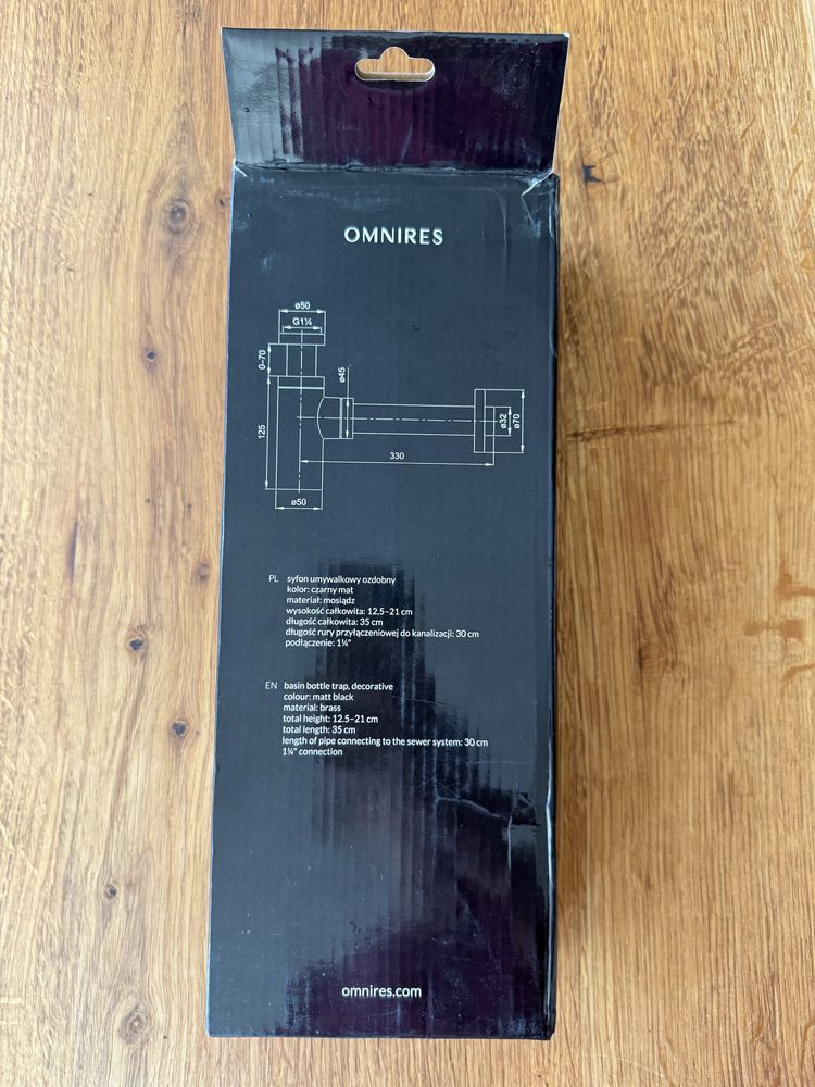 Nowy syfon Omnires A186BL czarny mat