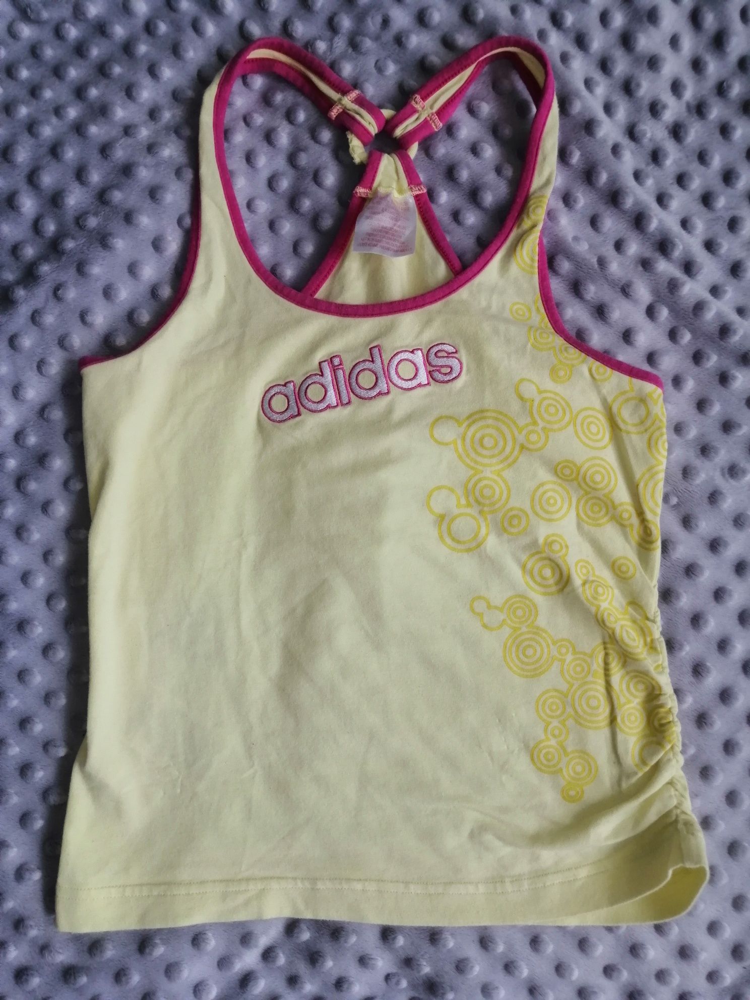 Bluzka koszulka na ramiączka adidas żółta Rozmiar 152