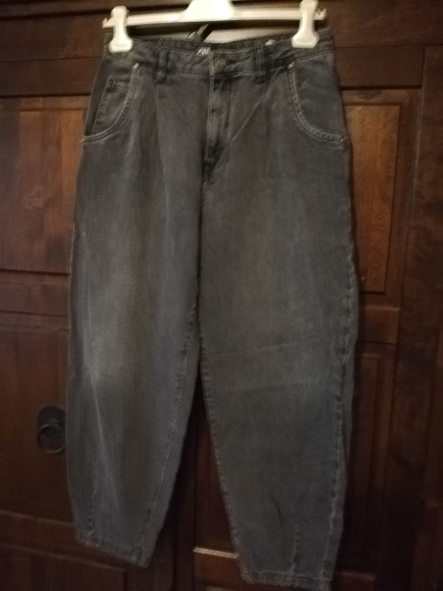 Zara spodnie jeansy baggy 38 ciemnoszare