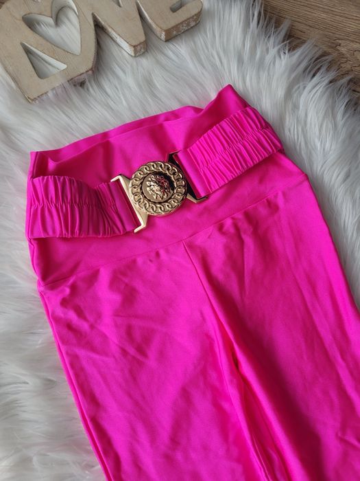 Leginsy Lycra La Diva róż neon  klamra lew polski producent