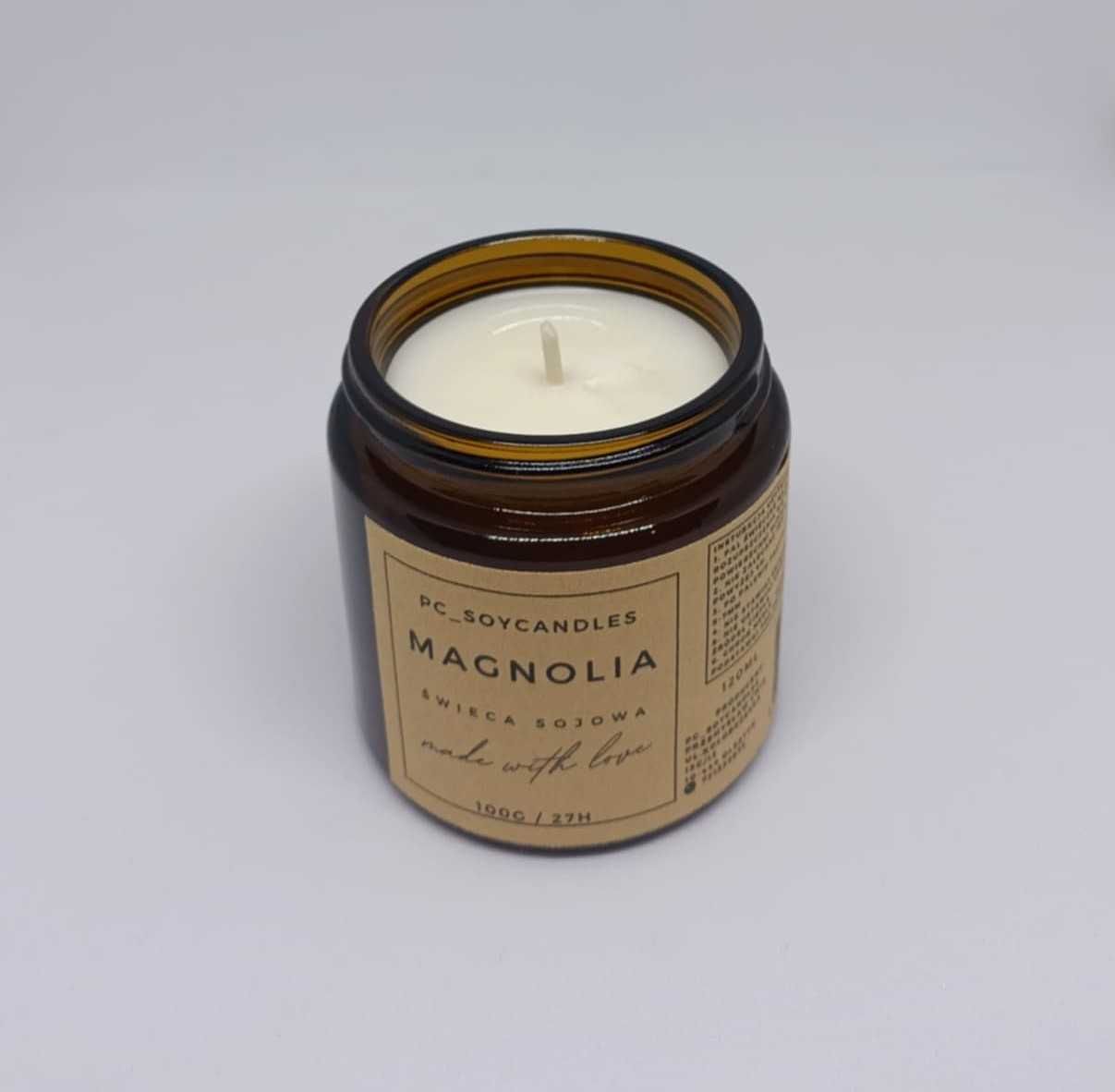 Świeca Sojowa Zapachowa Magnolia 120ml 27h